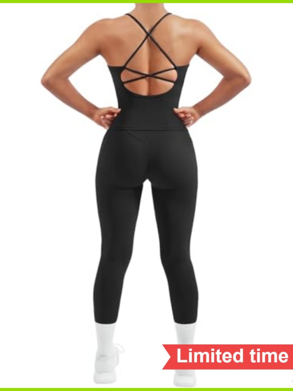 2 Piece Workout Set Padded Tank Tummy Control Leggings with Pockets